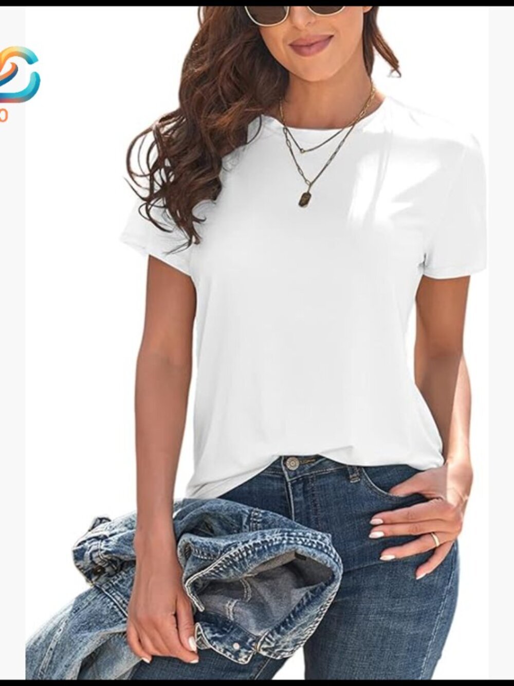 Soft Loose Fit Short Sleeve T-Shirt UPF 50+ Lightweight Polyester Spandex